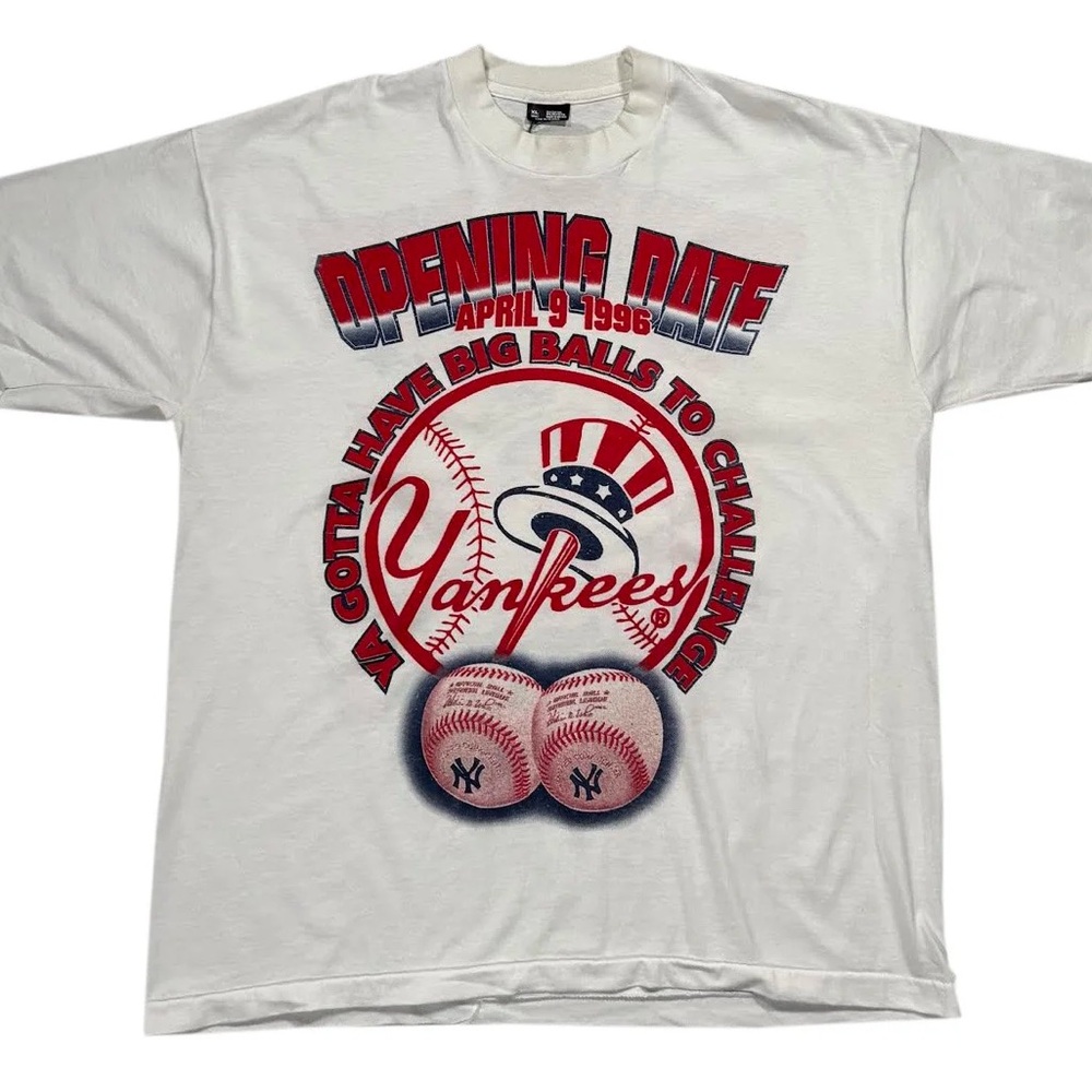 Vintage New York Yankees Opening Day 1996 Ya Gotta Have Big Balls T Shirt XL